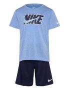 Ks-Knit Short Set Sets Sets With Short-sleeved T-shirt Multi/patterned...