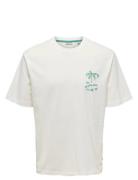 Onsmilo Sketch Rlx Coast Ss Tee Tops T-Kortærmet Skjorte White ONLY & ...