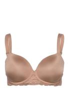 Bra Vejde Shiny Micro Lingerie Bras & Tops T-shirt Bras Beige Lindex