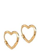 Organic Heart Small Hoops Accessories Jewellery Earrings Hoops Gold En...
