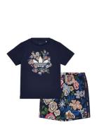 Short Tee Set Sport Sets With Short-sleeved T-shirt Navy Adidas Origin...