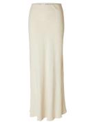 Slfviva-Lena Hw Ankle Sun Skirt Skirts Maxi Skirts Cream Selected Femm...