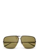 Tinted Aviator Sunglasses Pilotbriller Solbriller Yellow Weekday