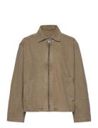 Washed Canvas Jacket Outerwear Jackets Light-summer Jacket Green Weekd...