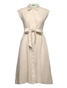 Dress Knælang Kjole Cream United Colors Of Benetton