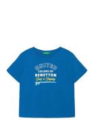 T-Shirt Tops T-Kortærmet Skjorte Blue United Colors Of Benetton
