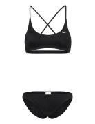 Nike Solid Lace Up Bikini Set Bikini Black NIKE SWIM