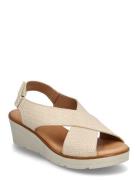 Ivy Sko Med Kilehæl Beige Dasia