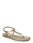 Flip Flop With Rhinest S Flade Sandaler Gold Ilse Jacobsen