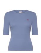 Luca Slim Tee Cliff Rib Tops T-shirts & Tops Short-sleeved Blue Levi's...