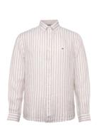 Linen Essential Stripe Rf Shirt Tops Shirts Linen Shirts Cream Tommy H...