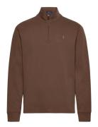 Estate-Rib Quarter-Zip Pullover Tops Knitwear Half Zip Jumpers Brown P...