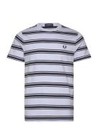 Fine Stripe T-Shirt Tops T-Kortærmet Skjorte Blue Fred Perry