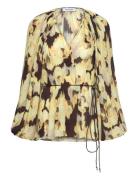 Rodebjer Bee Blurry Silk Designers Blouses Long-sleeved Black RODEBJER