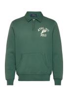 Fleece Graphic Collared Sweatshirt Tops Sweatshirts & Hoodies Sweatshi...