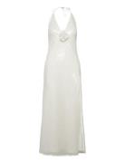 Aradia Sequin Halter Dress Knælang Kjole White Bardot