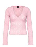 Lace Top Tops Blouses Long-sleeved Pink Gina Tricot
