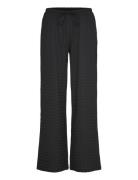 Textured Trousers Bottoms Trousers Wide Leg Black Gina Tricot
