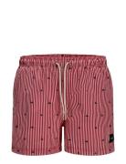 Jpstmaui Jjswim Mini Stripe Akm Sn Badeshorts Red Jack & J S