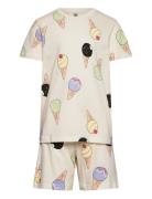 Pyjama Tee Shorts Set Aop Summ Pyjamassæt Multi/patterned Lindex