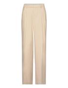 Chalk-Stripe Trousers Bottoms Trousers Suitpants Beige Mango