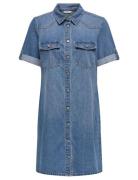 Onllisa S/S Dnm Dress Gua Noos Knælang Kjole Blue ONLY