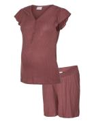 Mltrinity Lia Jrs Pyjamas Set 2F Pyjamas Nattøj Burgundy Mamalicious