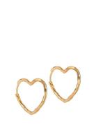 Organic Heart Medium Hoops Accessories Jewellery Earrings Hoops Gold E...