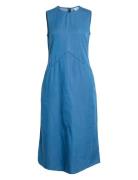 Vibista Denim S/L Midi Dress / Ls Knælang Kjole Blue Vila