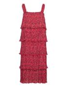 Pleated Georgette Designers Knee-length & Midi Red Ganni