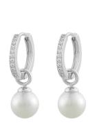 Core Pearl Ring Ear S/White - Accessories Jewellery Earrings Hoops Sil...