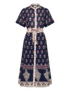 Matall Midi Dress Ss Knælang Kjole Multi/patterned Lollys Laundry
