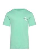Chest Monogram T-Shirt Tops T-Kortærmet Skjorte Green Calvin Klein