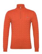 Cotton Cable Half Zip Tops Knitwear Half Zip Jumpers Orange GANT