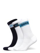 3P Qs Rib Stripe Cc Underwear Socks Regular Socks White BOSS