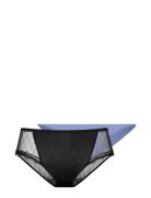 Imani-2Pp Hipster Classic Trusser, Tanga Briefs Black Dorina