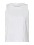 Slfessential Sl Boxy Tank Top Noos Tops T-shirts & Tops Sleeveless Whi...