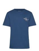Chest Monogram T-Shirt Tops T-Kortærmet Skjorte Navy Calvin Klein