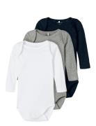 Nbnbody 3P Ls Solid Noos Bodies Long-sleeved Multi/patterned Name It