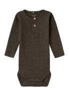 Nbmkab Ls Body Noos Bodies Long-sleeved Brown Name It