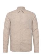 Slim Ls Linen Melange Shirt Tops Shirts Linen Shirts Beige J. Lindeber...