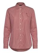 Classic Fit Striped Broadcloth Shirt Tops Shirts Long-sleeved Red Laur...