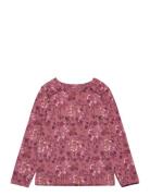 T-Shirt Ls Aop Tops T-shirts Long-sleeved T-Skjorte Pink Minymo