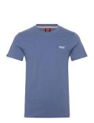 Essential Logo Emb Tee Tops T-Kortærmet Skjorte Blue Superdry