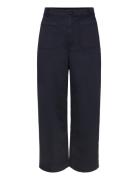Stretch Chino Wide-Leg Cropped Pant Bottoms Trousers Chinos Black Laur...