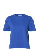 Slfessential Ss Boxy Tee Noos Tops T-shirts & Tops Short-sleeved Blue ...