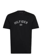 Hilfiger Flock Tee Tops T-Kortærmet Skjorte Black Tommy Hilfiger