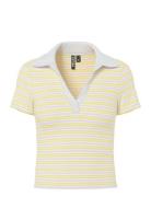 Pcjayjay Ss V-Neck Polo Top Jrs D2D Fsy Tops T-shirts & Tops Polos Yel...