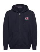 Americana Zip Through Hoody Tops Sweatshirts & Hoodies Hoodies Navy To...