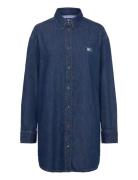 Relaxed Shirt Dress Tops Shirts Long-sleeved Blue Tommy Jeans